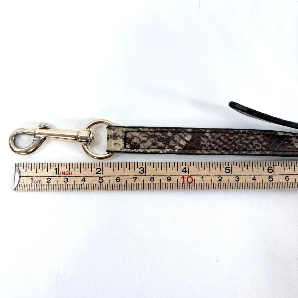 Coach Crossbody Bag Strap Grey Brown Snakeskin Embossed Leather Gold Hardware